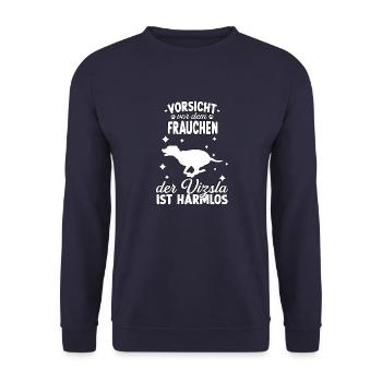Witziges Magyar Vizsla Frauchen Hundehalter Vizsla - Unisex Pullover - Navy - Vorne - Alina (178cm) & Michal (187cm)