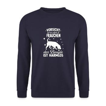 Beagle Mama Beagle Frauchen Hundehalter - Unisex Pullover - Navy - Vorne - Alina (178cm) & Michal (187cm)