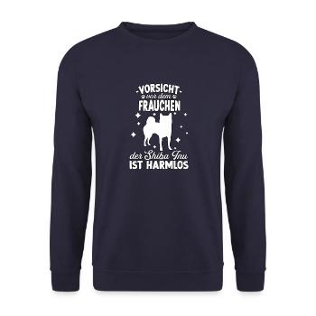 Witzig Shiba Inu Frauchen Hundeliebhaber Shiba Inu - Unisex Pullover - Navy - Vorne - Alina (178cm) & Michal (187cm)