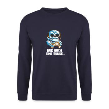 Gaming Skelett - Computer Spiele Videospiele - Unisex Pullover - Navy - Vorne - Alina (178cm) & Michal (187cm)