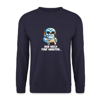 Streamen Videospiele Skelett - Computer Spiele - Unisex Pullover - Navy - Vorne - Alina (178cm) & Michal (187cm)
