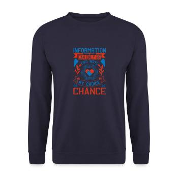 Informationen können nur auf zwei Arten erfasst werden, indem - Unisex Pullover - Navy - Vorne - Alina (178cm) & Michal (187cm)