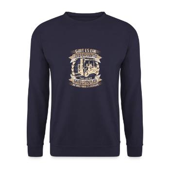 Staplerfahrer Gibt es ein Leben nach dem Tod - Unisex Pullover - Navy - Vorne - Alina (178cm) & Michal (187cm)