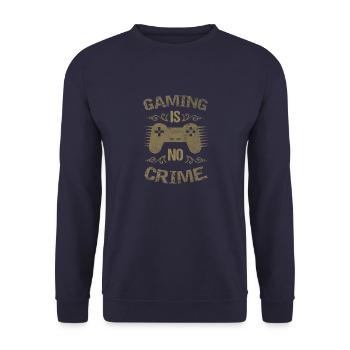 Gaming Shirt Gaming n’est pas un crime Chemise pour hommes - Sweat-shirt Unisexe - marine - Devant - Alina (178cm) & Michal (187cm)
