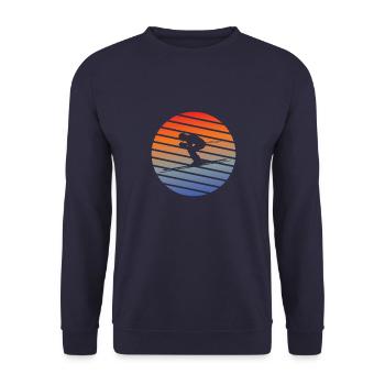 Skifahrer Weihnachten Ski Skifahren Wintersport - Unisex Pullover - Navy - Vorne - Alina (178cm) & Michal (187cm)