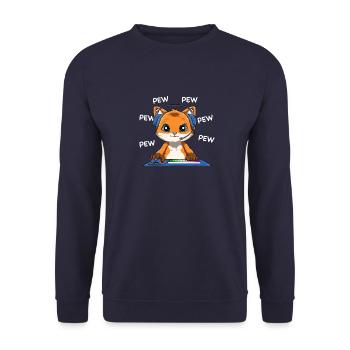 Gamer Fox - Online-Spiele Computer-Videospiele - Unisex Pullover - Navy - Vorne - Alina (178cm) & Michal (187cm)