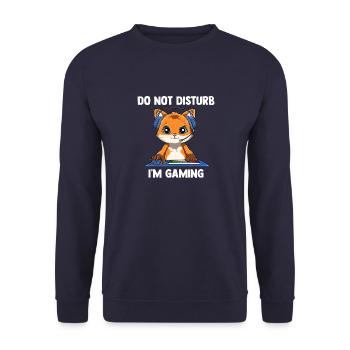 Bitte nicht stören - Lustiges Videospiel Fox Gamer - Unisex Pullover - Navy - Vorne - Alina (178cm) & Michal (187cm)