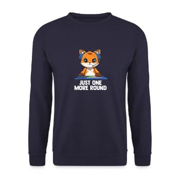 Lustige Computerspiele Videospieler Fuchs - Unisex Pullover - Navy - Vorne - Alina (178cm) & Michal (187cm)