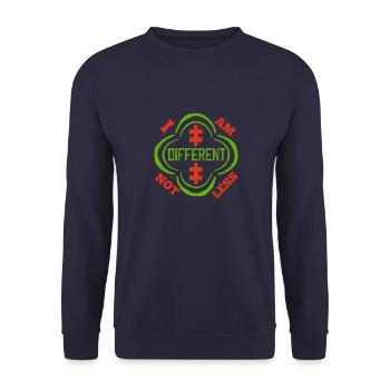 Ich bin anders, nicht weniger - Unisex Pullover - Navy - Vorne - Alina (178cm) & Michal (187cm)