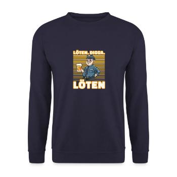 Löten Digga Löten Biertrinker Bier Vollizei - - Unisex Pullover - Navy - Vorne - Alina (178cm) & Michal (187cm)