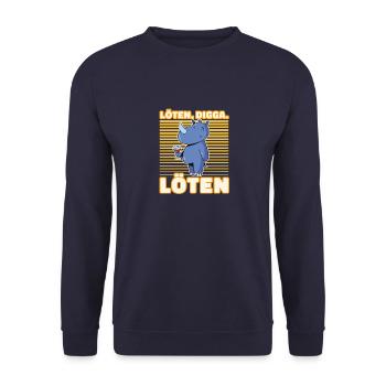 Löten Digga Löten Biertrinker Bier Nashorn - - Unisex Pullover - Navy - Vorne - Alina (178cm) & Michal (187cm)