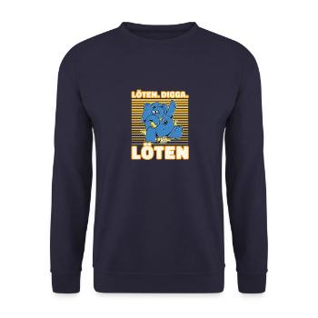 Löten Digga Löten Biertrinker Bier Elefant - - Unisex Pullover - Navy - Vorne - Alina (178cm) & Michal (187cm)