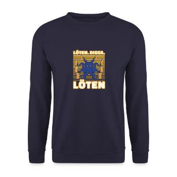 Löten Digga Löten Biertrinker Bier Achtarmiger - - Unisex Pullover - Navy - Vorne - Alina (178cm) & Michal (187cm)