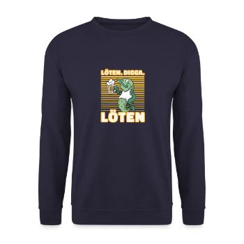 Löten Digga Löten Biertrinker Bier Fisch - Saufen - Unisex Pullover - Navy - Vorne - Alina (178cm) & Michal (187cm)