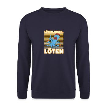 Löten Digga Löten Biertrinker Bier Achtarmiger - Unisex Pullover - Navy - Vorne - Alina (178cm) & Michal (187cm)