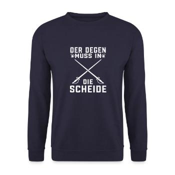Sportschütze Degen Sportschießen Königskompanie - Unisex Pullover - Navy - Vorne - Alina (178cm) & Michal (187cm)