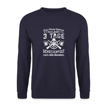 Sportschütze Sportschießen Schützenkönig - Unisex Pullover - Navy - Vorne - Alina (178cm) & Michal (187cm)