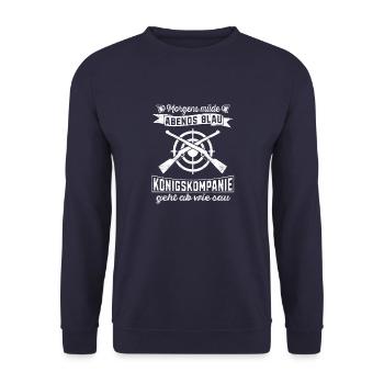 Morgens Müde Abends Blau Schützenfest - Unisex Pullover - Navy - Vorne - Alina (178cm) & Michal (187cm)