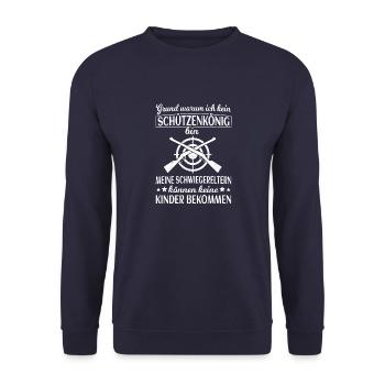 Sportschütze Sportschießen Königskompanie - Unisex Pullover - Navy - Vorne - Alina (178cm) & Michal (187cm)
