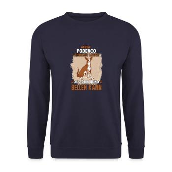 Podenco Hund Windhund Hundeliebhaber Podenco - Unisex Pullover - Navy - Vorne - Alina (178cm) & Michal (187cm)