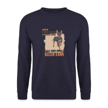 Hundehalter Training Pinscher Hundesport Pinscher - Unisex Pullover - Navy - Vorne - Alina (178cm) & Michal (187cm)