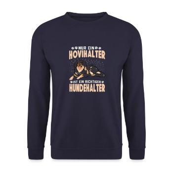 Nur Hovihalter sind richtige Hundehalter Hofhund - Unisex Pullover - Navy - Vorne - Alina (178cm) & Michal (187cm)