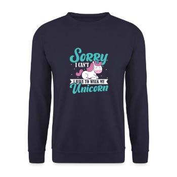 Einhorn - Unisex Pullover - Navy - Vorne - Alina (178cm) & Michal (187cm)