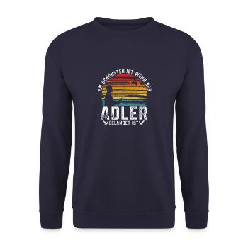 Modellfugzeug Testpilot Modellflug Pilot Geschenk - Unisex Pullover - Navy - Vorne - Alina (178cm) & Michal (187cm)