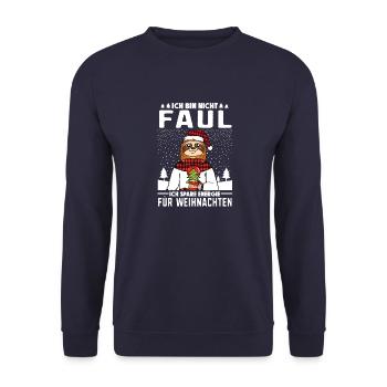 Ich bin nicht Faul Faultier Weihnachtsmarkt - Unisex Pullover - Navy - Vorne - Alina (178cm) & Michal (187cm)