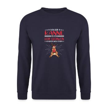 Glühwein saufen non Stop Weihnachtsmarkt Geschenk - Unisex Pullover - Navy - Vorne - Alina (178cm) & Michal (187cm)