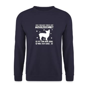 Witziges Yorkshire Terrier Hundeliebhaber Yorkie - Unisex Pullover - Navy - Vorne - Alina (178cm) & Michal (187cm)