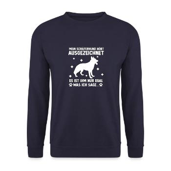 Freches Schäferhund Hunde Deutscher Schäferhund - Unisex Pullover - Navy - Vorne - Alina (178cm) & Michal (187cm)