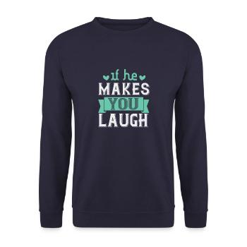 S’il vous fait rire - Sweat-shirt Unisexe - marine - Devant - Alina (178cm) & Michal (187cm)