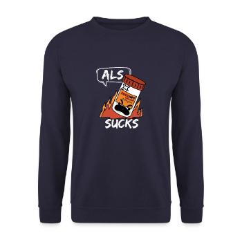 ALS awareness Lou Gehrig’s Disease Warrior Funny - Unisex Sweatshirt - navy - Front - Alina (178cm) & Michal (187cm)
