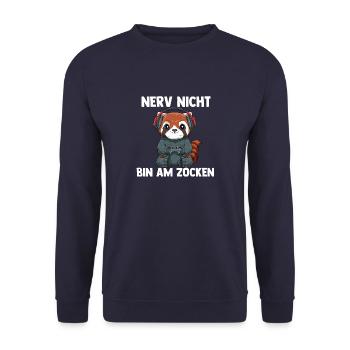 Nerv Nicht Bin Am Zocken Roter Panda - Computer - Unisex Pullover - Navy - Vorne - Alina (178cm) & Michal (187cm)