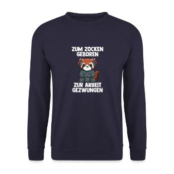 Gamer Roter Panda - Computer Spiele Online Spiele - Unisex Pullover - Navy - Vorne - Alina (178cm) & Michal (187cm)