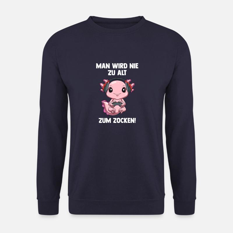 Lustiger Gaming Axolotl - Computer Spiele - Unisex Pullover - Navy