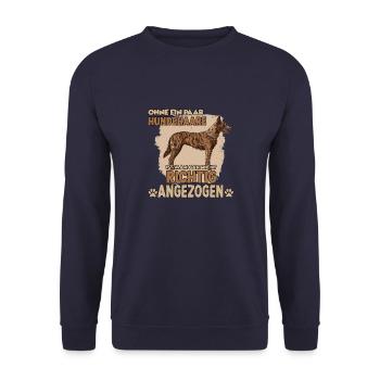 Lustiges Malinois Motiv Belgischer Schäferhund - Unisex Pullover - Navy - Vorne - Alina (178cm) & Michal (187cm)
