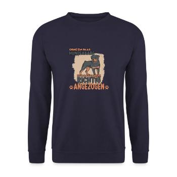 Rottweiler Hund Rotti Hundeliebhaber Rottweiler - Unisex Pullover - Navy - Vorne - Alina (178cm) & Michal (187cm)