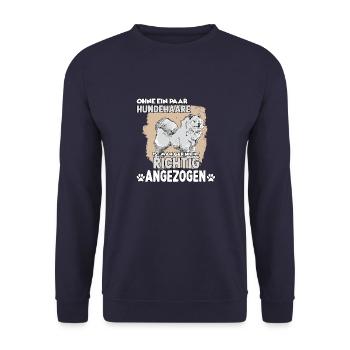 Samojede Hundehalter Samojede Hundeliebhaber - Unisex Pullover - Navy - Vorne - Alina (178cm) & Michal (187cm)