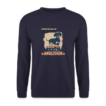 Dackel Hund Teckle Hundeliebhaber Rauhaardackel - Unisex Pullover - Navy - Vorne - Alina (178cm) & Michal (187cm)