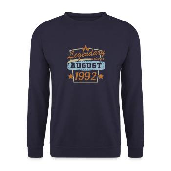 Geschenke zum Geburtstag Jahrgang 1992 Vintage - Unisex Pullover - Navy - Vorne - Alina (178cm) & Michal (187cm)