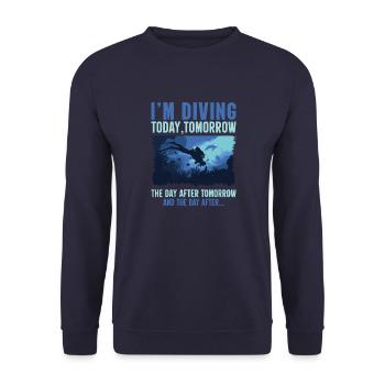 Schnorchler Lifetsyle Tauchen Unterwasser Geschenk - Unisex Pullover - Navy - Vorne - Alina (178cm) & Michal (187cm)