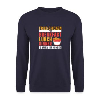 Gebratenes Huhn Fleisch Lebensmittel-Liebhaber Leb - Unisex Pullover - Navy - Vorne - Alina (178cm) & Michal (187cm)