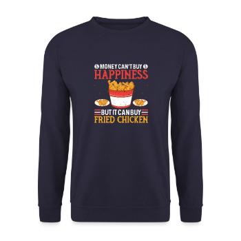 Fast Food Brathähnchen Foodaholic Lifestyle Gesche - Unisex Pullover - Navy - Vorne - Alina (178cm) & Michal (187cm)