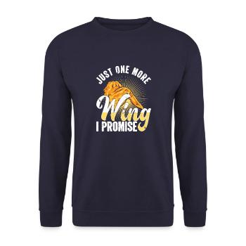 Fast Food Foodaholic Knuspriges Brathähnchen Gesch - Unisex Pullover - Navy - Vorne - Alina (178cm) & Michal (187cm)