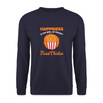 Lebensmittel-Liebhaber Knuspriges Brathähnchen Foo - Unisex Pullover - Navy - Vorne - Alina (178cm) & Michal (187cm)