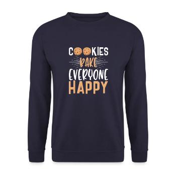 Chocolate Chip Cookies Chocoholic Lifestyle Gesche - Unisex Sweatshirt - navy - Front - Alina (178cm) & Michal (187cm)