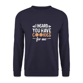 Chocoholic Chocolate Chip Cookies Lovers Gesche - Unisex Sweatshirt - navy - Front - Alina (178cm) & Michal (187cm)