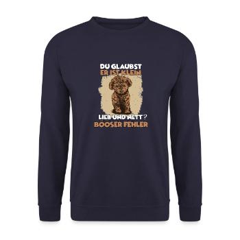 Süßes Pudel Hundehalter Geschenkidee Zwergpudel - Unisex Pullover - Navy - Vorne - Alina (178cm) & Michal (187cm)